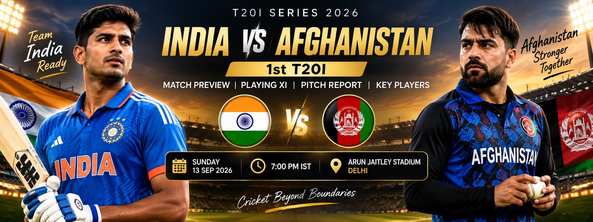 India vs Afghanistan 1st T20I 2026 Today's Match Preview, Pitch Report & Key Players