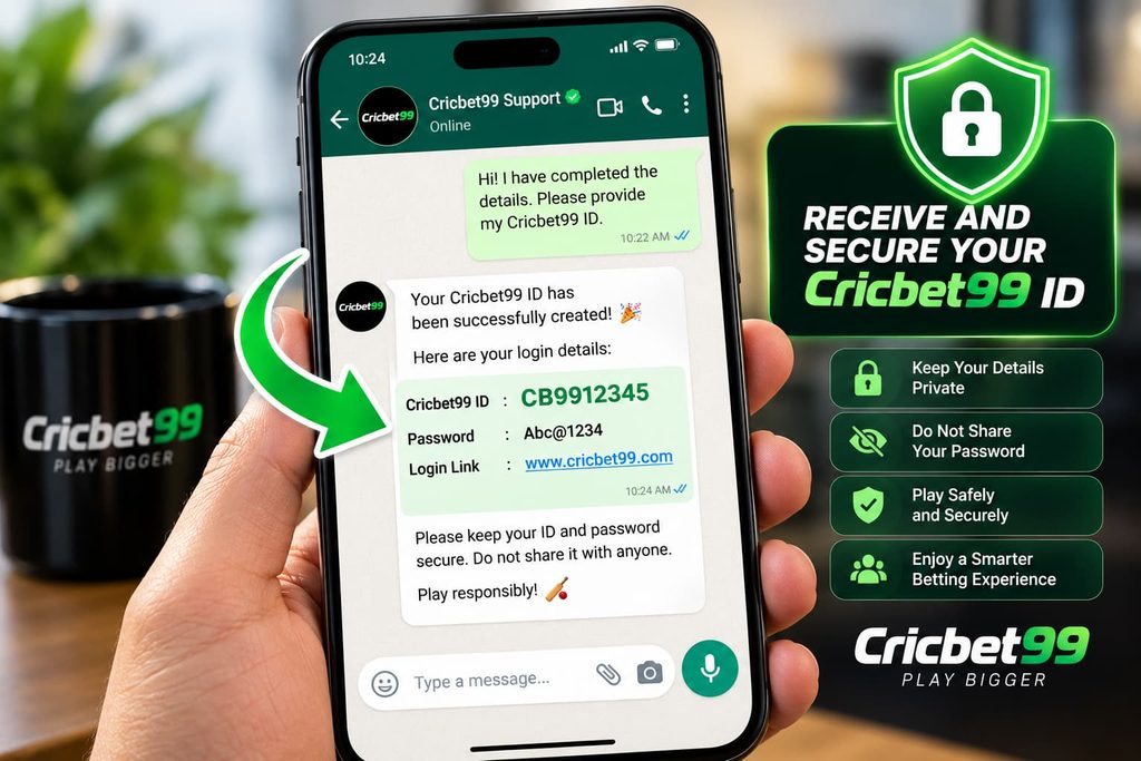 Guide showing  Receive and Secure Your Cricbet99 ID