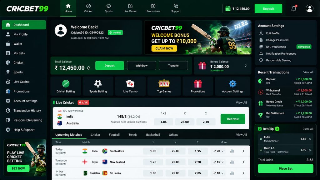 Access Your Cricbet99 Dashboard