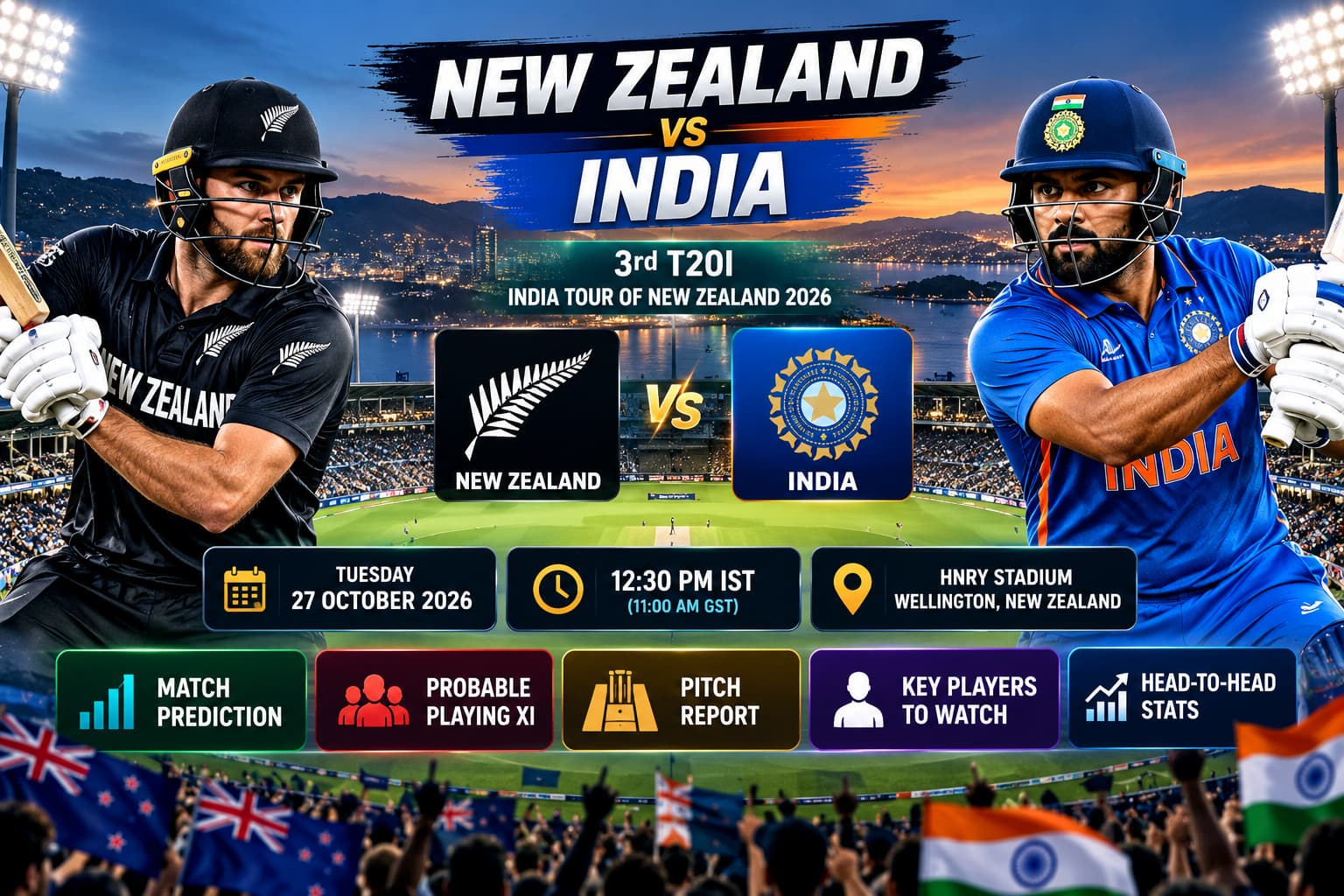 New Zealand vs India_ 3rd T20I Poster